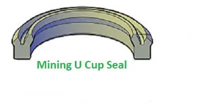 Mining U Cup Head Seal 82mm ID x 90mm OD x 8.2mm