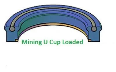 Mining U Cup Loaded Seal 105mm ID x 120mm OD x 11.8mm 10,000 PSI