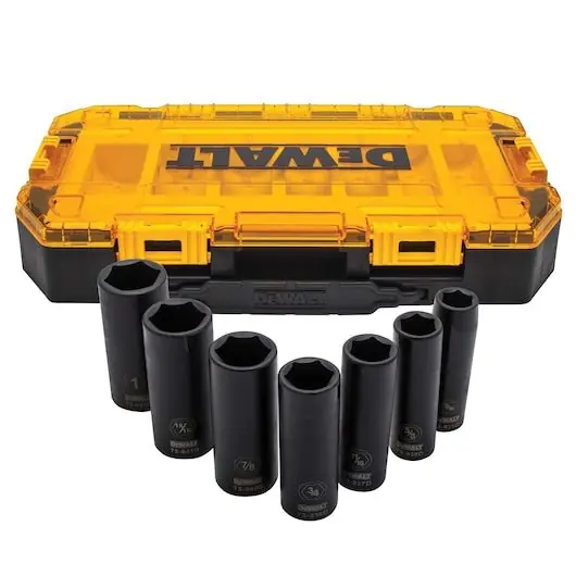 DeWalt DWMT74736 Deep Impact Standard & Universal Socket Set 7 Pc