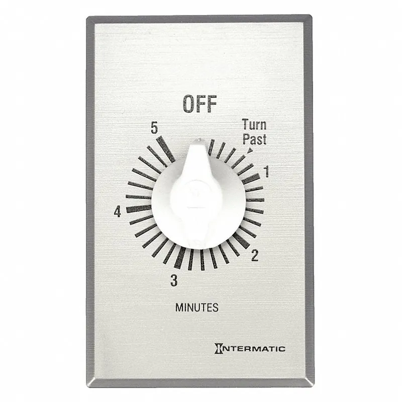Intermatic FF5M Spring-Wound Timer 0 to 5 min, Silver, 20 A Max. Amps @ 125VAC, 1 Gangs