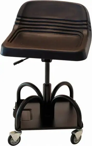 Whiteside HRAS3NM Mechanic Seat Heavy-Duty, Adjustable, 440 lb Max Load Capacity, 27 in Seat Ht