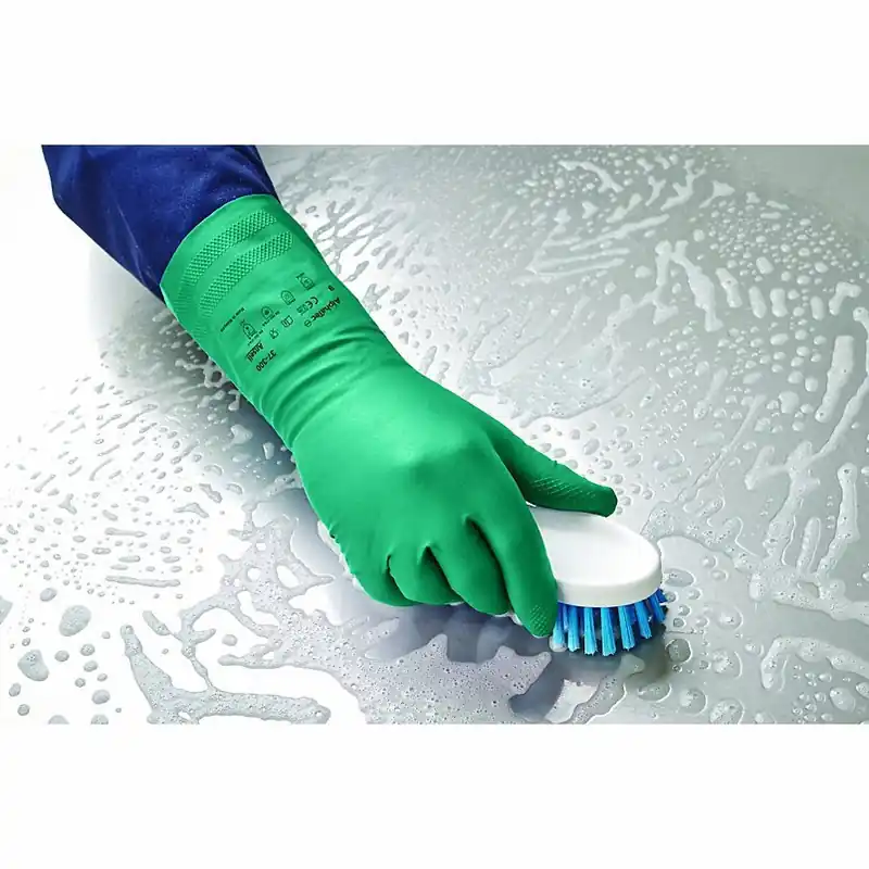 Alphatec 37-300 Chemical Resistant Gloves 0.2 mm Glove Thick, 310 mm Glove Lg, 9 Glove Size, Green, 1 PR