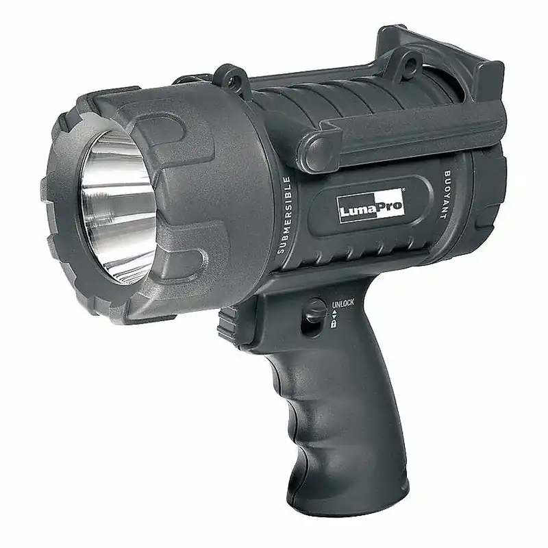 KVM Tools 49XX86 Waterproof Spotlight Rechargeable, 700 lm Max Brightness, 2.5 hr Run Time at Max Brightness, Gray