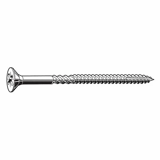 KVM Tools U30000.021.0300 Wood Screw, 14 x 4-3/4 in, Zinc Plated Steel Flat Head Phillips Drive, 200 PK