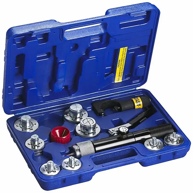 Yellow Jacket 60493 Tube Expander Kit Aluminum/Copper, 6 Heads Included, 0.06 in Max Wall Thick, Case