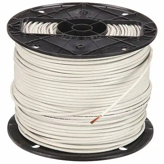 Southwire 22965801 Building Wire, THHN, 12 AWG, 500 ft, White, Nylon Jacket, PVC Insulation