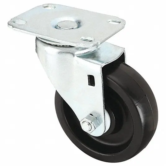 KVM Tools KV4W912 Swivel NSF-Listed Plate Caster, Polyolfin, 4 in, 275 lb, Blk