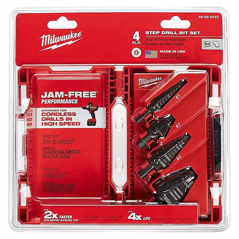 Milwaukee 48-89-9223 Step Drill Bit Set 31 Hole Sizes, 1/8 in to 1 3/8 in, Black Oxide Finish, Fractional Inch
