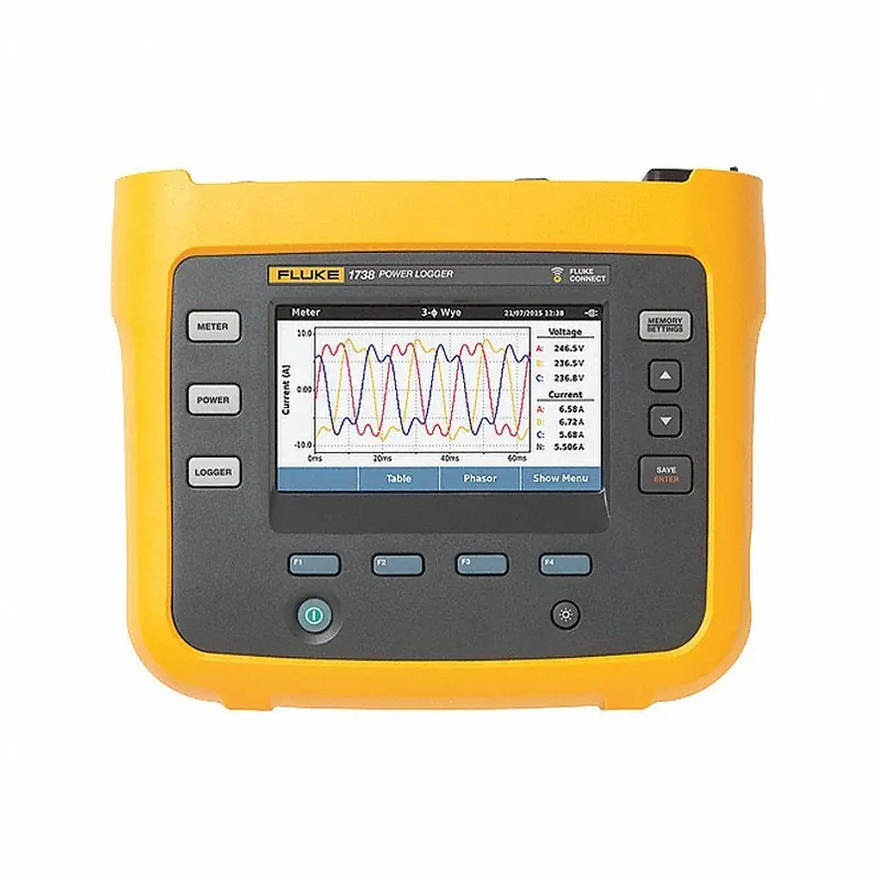 FLUKE-1738/EUS/WWG Power Logger Kit CAT III 1000V/CAT IV 600V, 6,000 A Max AC Current Measured, 4 Volt Channels