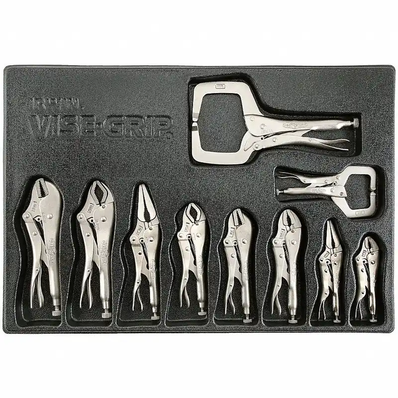 Irwin 1078Tray 10 pcs. Locking Pliers and C-Clamp Set