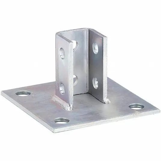 KVM Tools V6SQ EG Post Base, 6 In, Silver, Depth 3 1/2 in