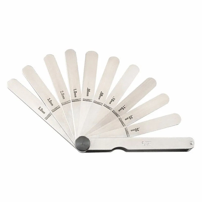 Starrett 467M Feeler Gauge Set Metric, 13 Feeler Blades, 0.04 mm to 5.00 mm Thick Range, 114 mm Blade Lg