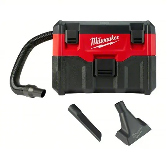 Milwaukee 0880-20 Portable Shop Vacuum 2 gal Tank Size, Reinforced Nylon, 1 1/4 in Vacuum Hose Dia., HEPA
