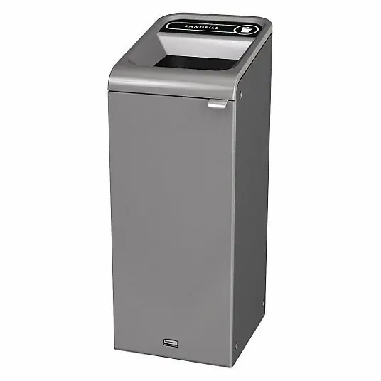 Rubbermaid 1961614 15 gal Rectangular Steel Recycling Bin, Gray