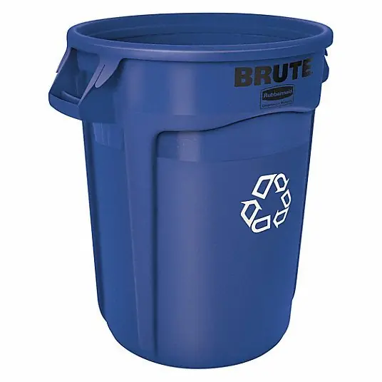 Rubbermaid FG263273BLUE 32 gal Round Polyethylene Recycling Bin, Blue