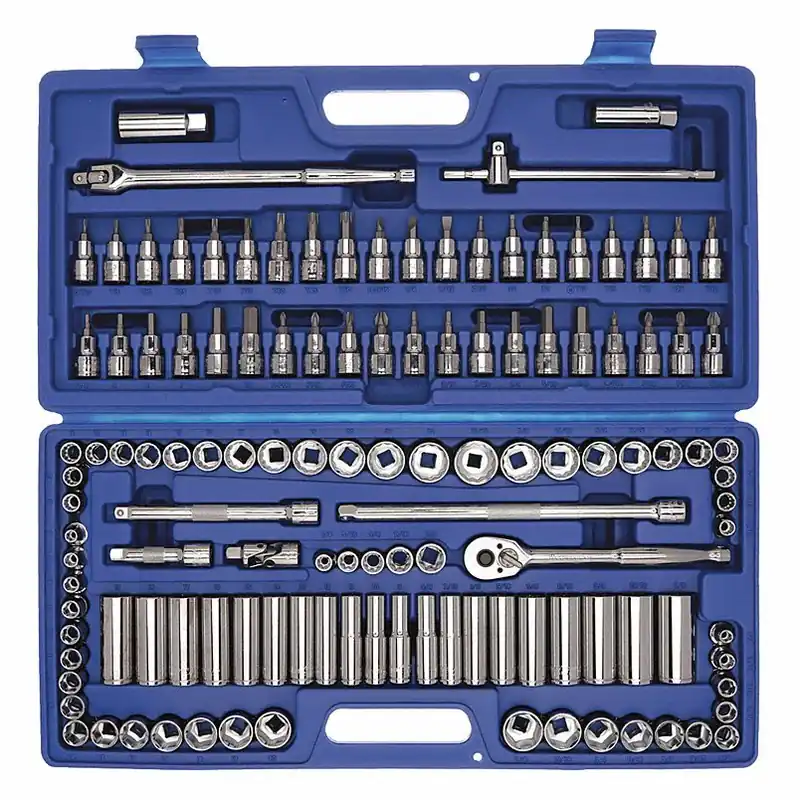 KVM Tools KV6XZ82 Socket Wrench Set, 3/8 in Drive Size, (25) 12-Point, (26) 6-Point, (6) 8-Point, 125-Piece