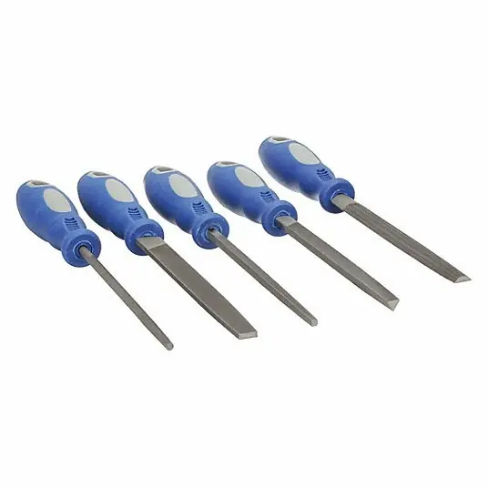KVM Tools 10Z761 Hand File Set, 6 In L, 5 Pc