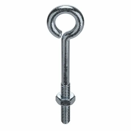 KVM Tools U17420.050.0400 Routing Eye Bolt Without Shoulder, 1/2"-13, 4 in Shank, 1 in ID, Steel, Zinc Plated