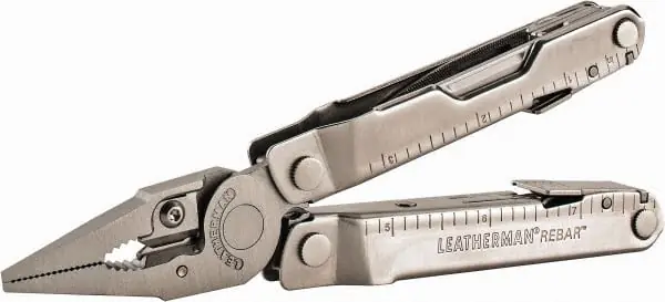 Leatherman 831553 Rebar Multi-Tool, Blade Type Serrated, Blade Length 2 7/8 in Black Oxide, 17 Functions