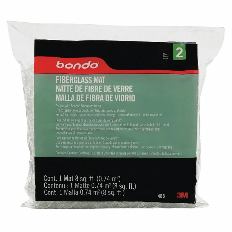 Bondo 488 Fiberglass Mat, 8 sq ft, Bag, White