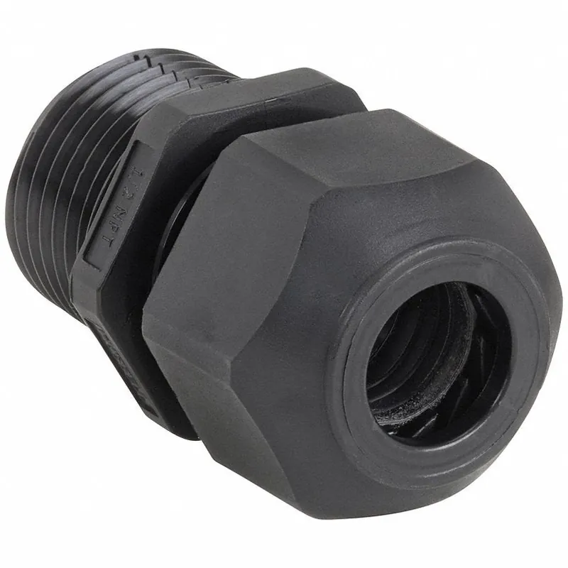 Hubbell SEC100BA Cable Connector, 1 In, Straight, Black