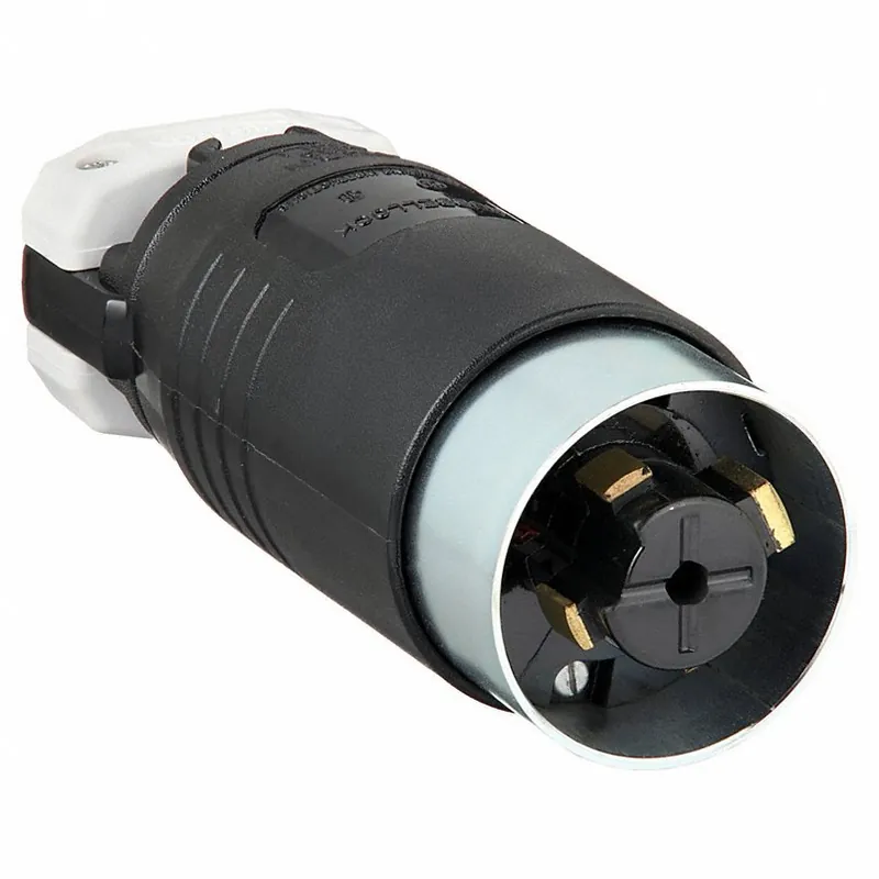 Hubbell HBL25415B 30/20A Locking Plug 4P 5W 600VAC/250VDC BK