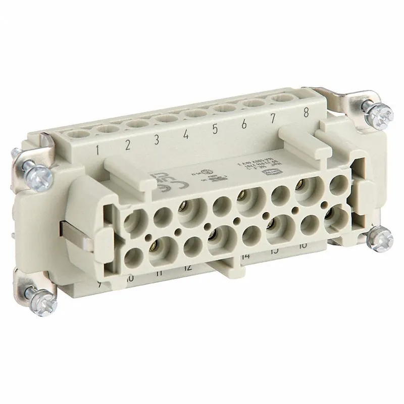 Harting 09330162701 Industrial Rectangular Connector Insert Han® E, Screw, Female, 16 A Current Rating, Gray