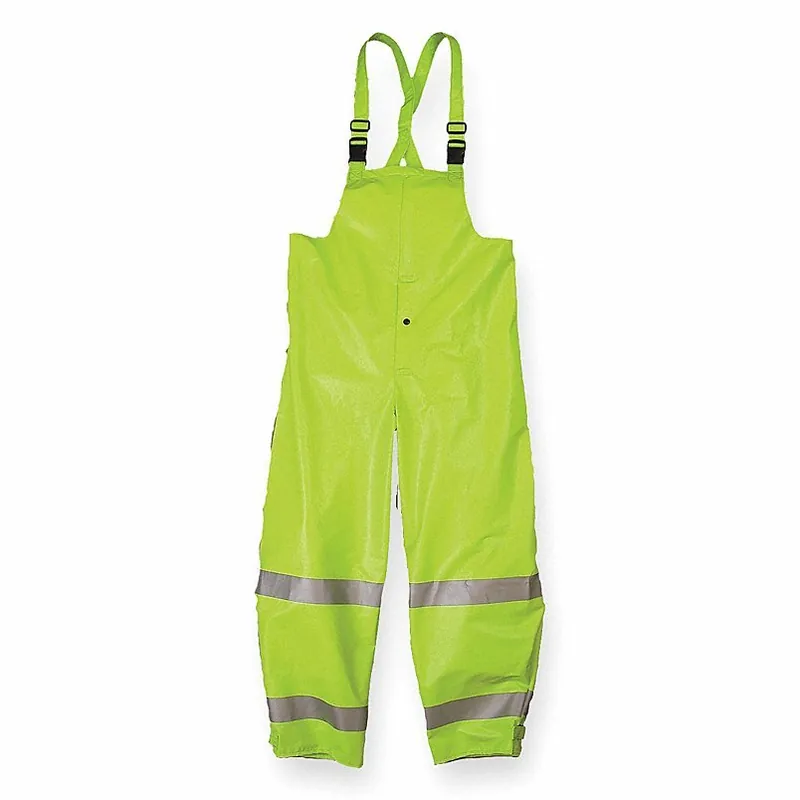 Nasco 1501TFYL Arc Flash Rain Bib Overall, Lime Yellow, L