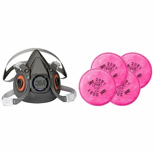 3M 7000001934-7000029657 Half Mask Respirator Kit 4 Cartridges Included, (4) Nuisance Organic Vapor, P100 Filter
