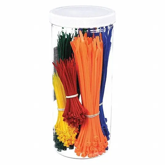 KVM Tools KV40J770 3.9" & 7.9" L Assorted Color Cable Tie Kit PK 500