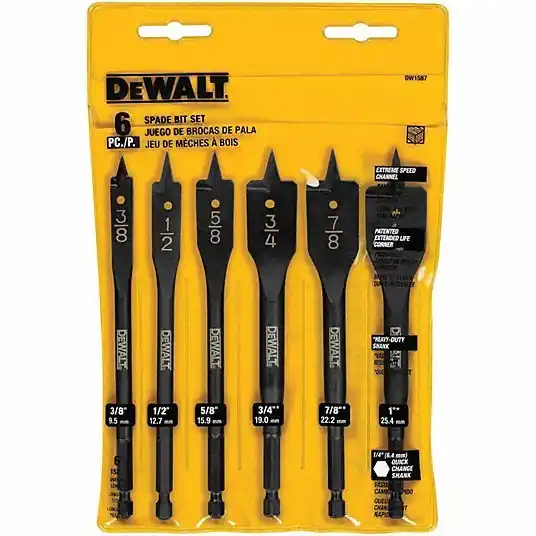 Dewalt DW1587 6-Pc. Heavy Duty Spade Bit Set