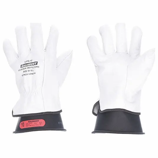 Salisbury GK011B/9 Electrical Rubber Glove Kit, Leather Protectors, Glove Bag, Black, 11 in, Class 0, Size 9, 1 Pair