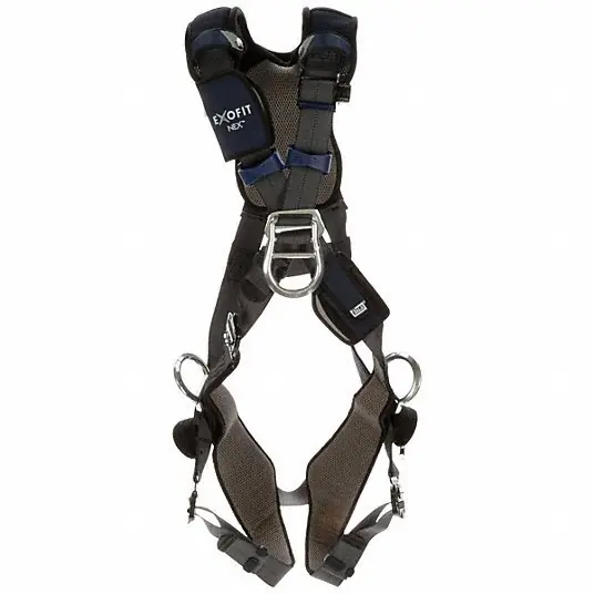 3M DBI-SALA 1140201 Full Body Harness, Crossover Style, L, Polyester, Gray
