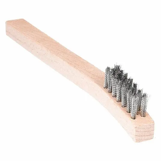 KVM Tools KV1VAG1 Scratch Brush Straight Handle, Stainless Steel, Wood, 2 in Brush Lg, 8 in Handle Lg, 5 PK