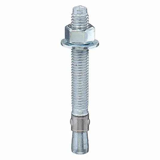 Red Head WS-3826 Trubolt Wedge Anchor, 3/8" Dia., 2-3/4" L, Carbon Steel Zinc Plated, 50 PK