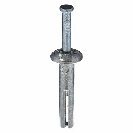 Fabory U70650.025.0125 Nail Drive Anchor, 1/4" Dia., 2" L, Alloy Steel Zinc Plated, 100 PK
