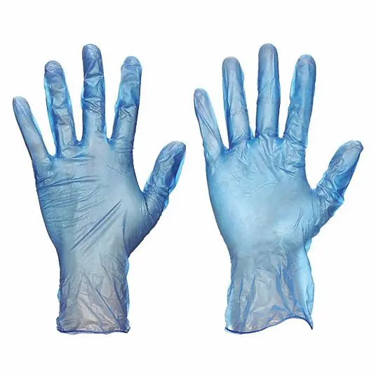 KVM Tools KV21DL28 Disposable Gloves, Vinyl, Powder Free, Blue, L, 100 PK