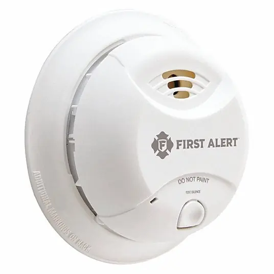 First Alert SA350B Smoke Alarm, Ionization Sensor, 85 dB @ 10 ft Audible Alert, 9V