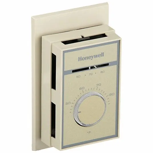 Honeywell T651A3018 Line Volt Mechanical Tstat, 44 Degrees to 86 Degrees F, SPDT