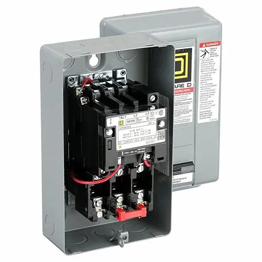 Square D 8536SBG2V02S Nonreversing Magnetic Motor Starter, 1 NEMA Rating, 120V AC, 3 Poles, No Auxiliary Contacts