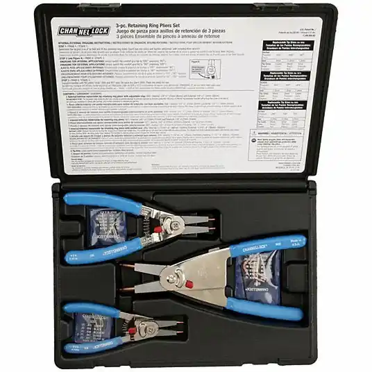 Channellock RT-3 Retaining Ring Plier Set, 15, 90 Deg, 3 pcs