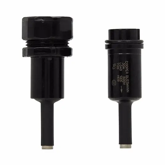 Bussmann HEB-AA Fuse Holder, In-Line, 600V AC/DC, 0-30 A, 1 Pole, Crimp, Non-Indicating, Non-Breakaway, Midget
