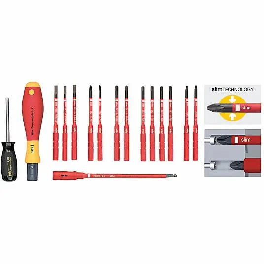 Wiha 28792 Slotted, Phillips, TORX, Square, Terminal Xeno Bit 6 1/4 in, Drive Size 1/4 in , 16 Pc