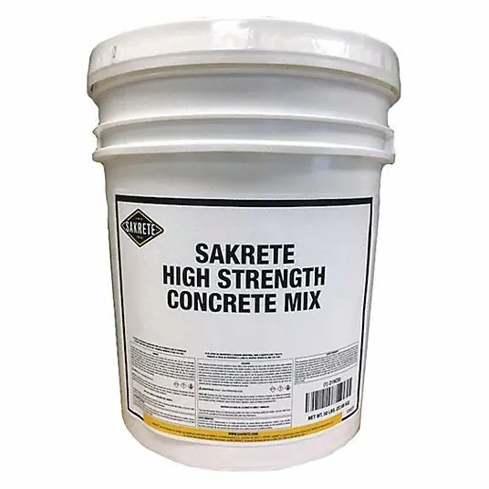 Sakrete 120021 Concrete Mix High Strength, 50 lb Container Size, Pail, 28 day Full Cure Time