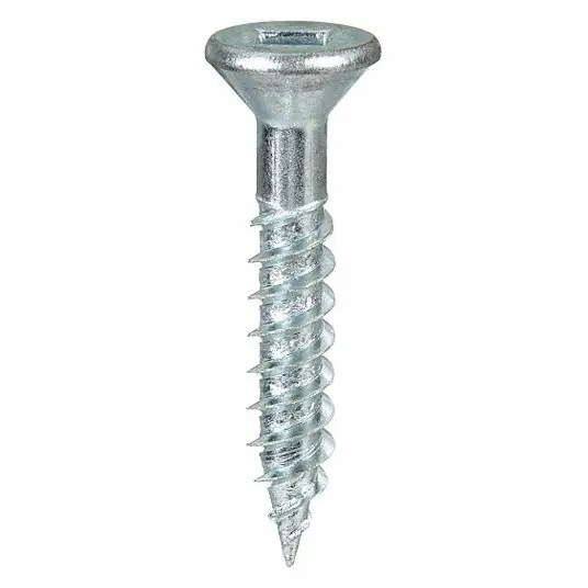 Fabory U25140.016.0125 Wood Screw, 8 x 1-1/4 in, Zinc Plated Steel Flat Head Square Drive, 100 PK