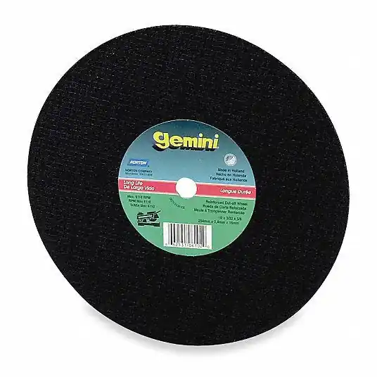 Norton 66253306611 Abrasive Cut-Off Wheel Type 1, 14 in x 1/8 in x 1 in, Aluminum Oxide, 24 Grit
