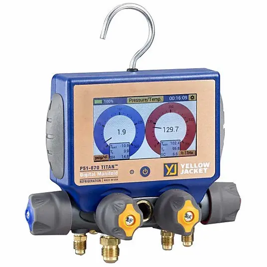 Yellow Jacket 40870 Refrigerant Digital Analyzer, 4-Valve
