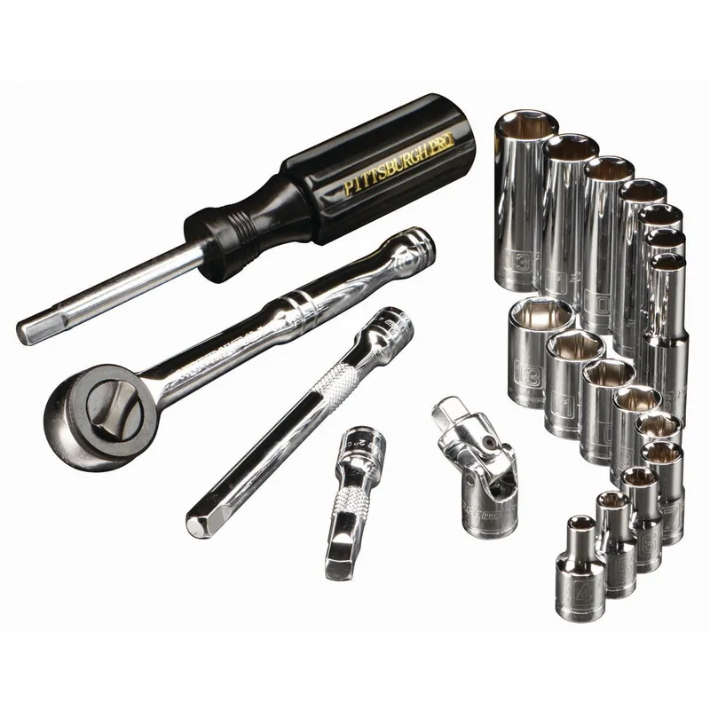 Pittsburgh 63460 1/4 in. Drive Metric Socket Set, 21-Piece