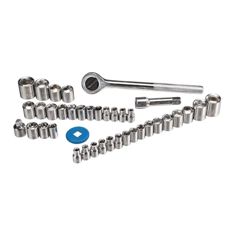 Pittsburgh 62843 3/8 in., 1/4 in. Drive SAE and Metric Socket Set, 40-Piece