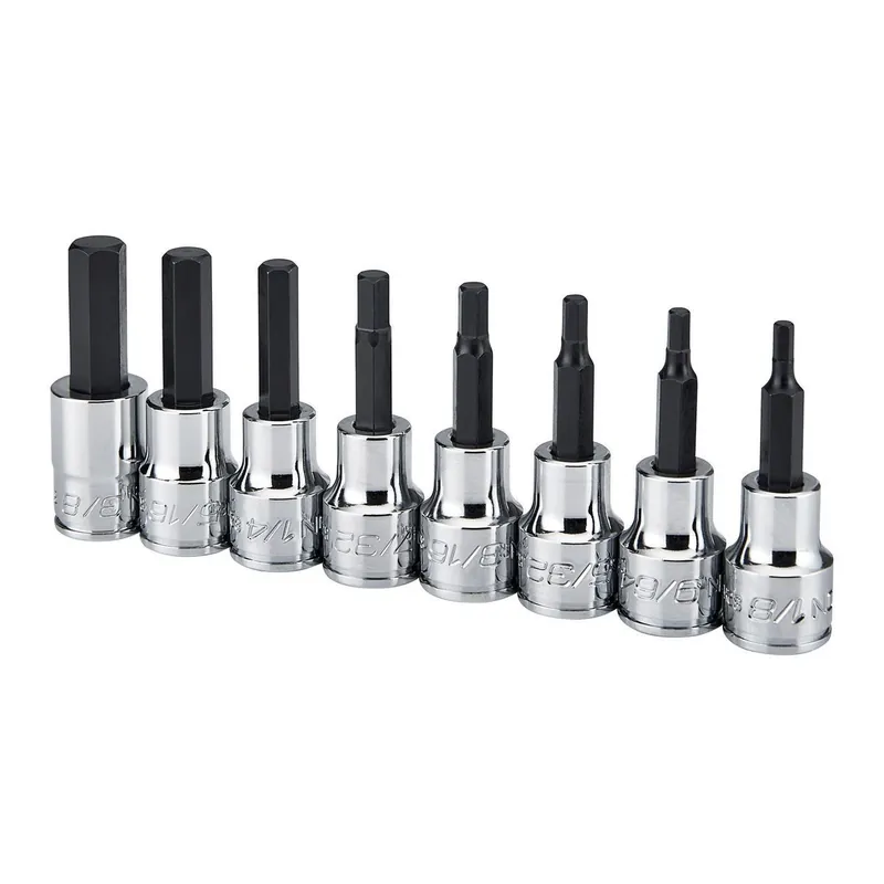 Icon 56588/S2HS-8 3/8 in. Drive SAE Professional Hex Bit Socket Set, 8 Piece